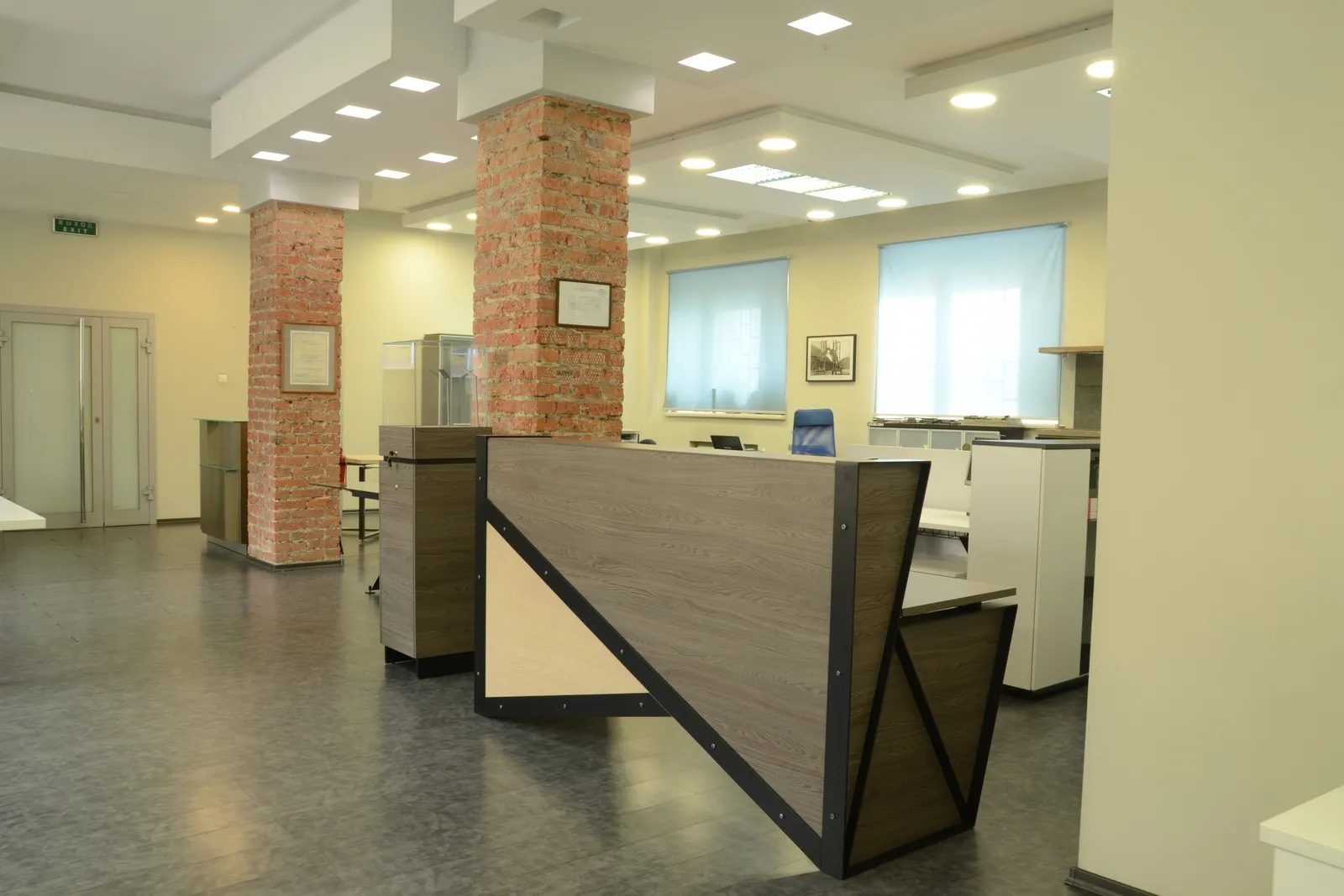 Before: the reception desk photographed in the client's office